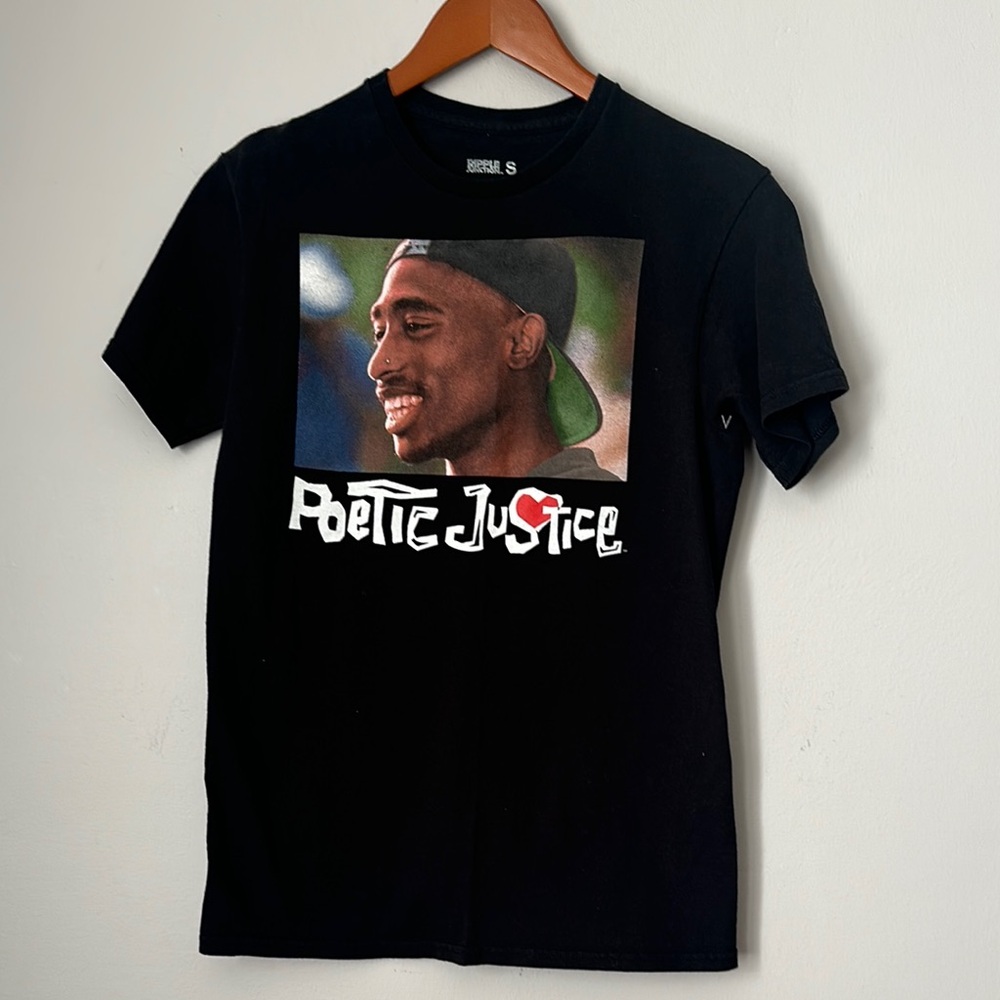 2Pac Poetic Justice Tupac Shakur Mens S Black Short Sleeve T-Shirt